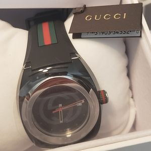 Brand New Authentic Gucci SYNC XXL (YA137101 ) Stainless steel black band